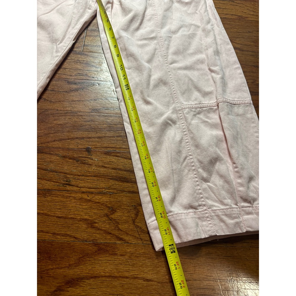 Anthropologie Light Pink Wide‎ Leg  Pants Utility Cotton Twill Trousers - Picture 5 of 6